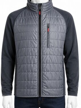 Orvis Men's Quilted Mixed Media Jacket in Gray Large